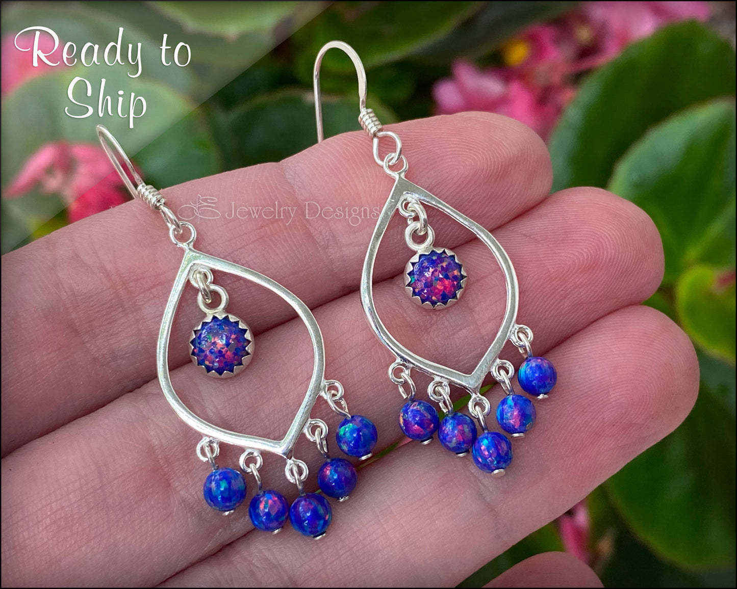 Sterling Silver Opal Chandelier Earrings - LE Jewelry Designs