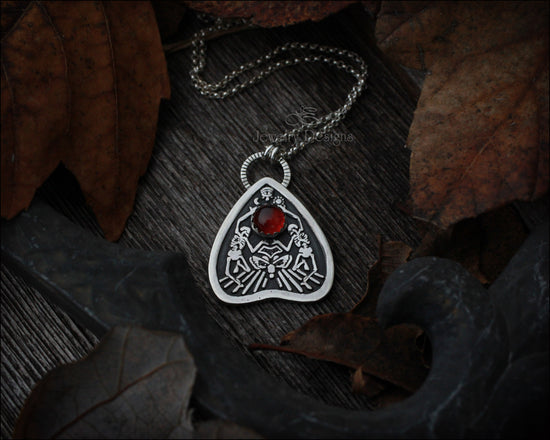 Sterling Planchette Necklace - (choose gemstone)