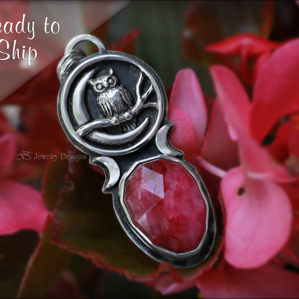 
                  
                    Sterling Silver Owl & Moon Artisan Pendant - LE Jewelry Designs
                  
                