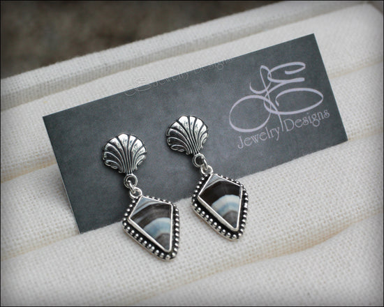 Sterling Peruvian Opal Shell Earrings - LE Jewelry Designs