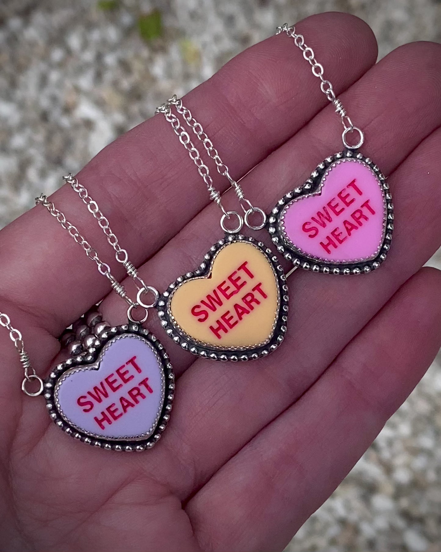 Sterling Candy Heart Necklace