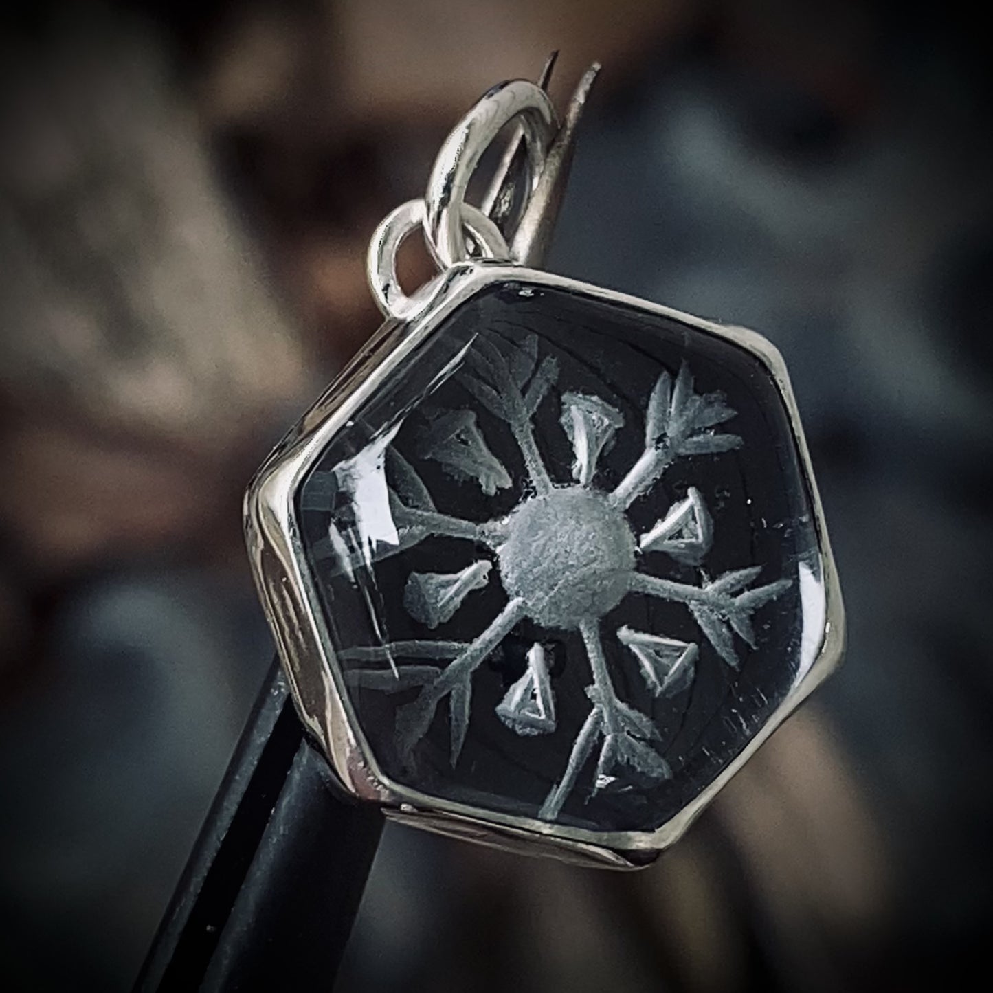 Intaglio Snowflake Pendant