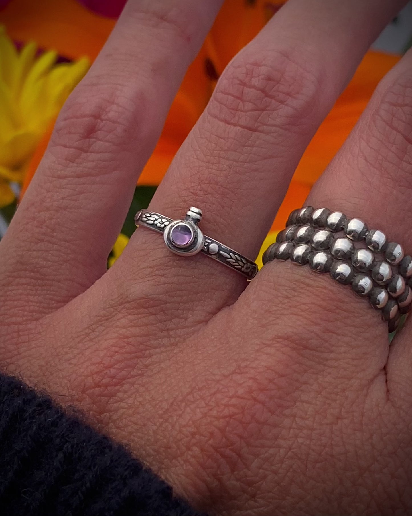 Sterling Gemstone Potion Ring