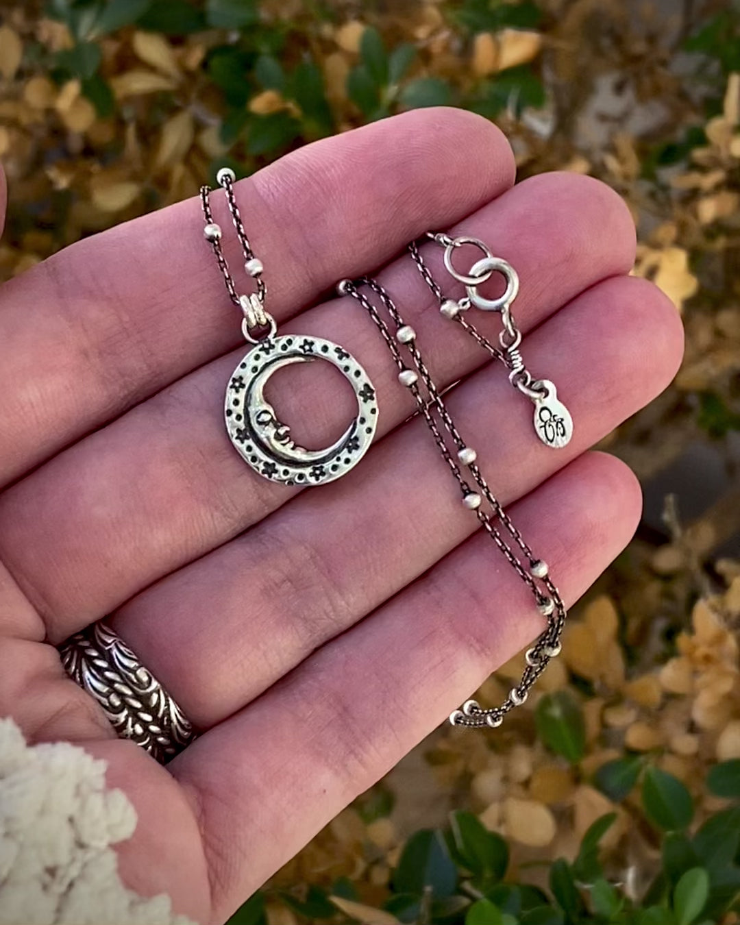 Sterling Silver Moon & Stars Necklace