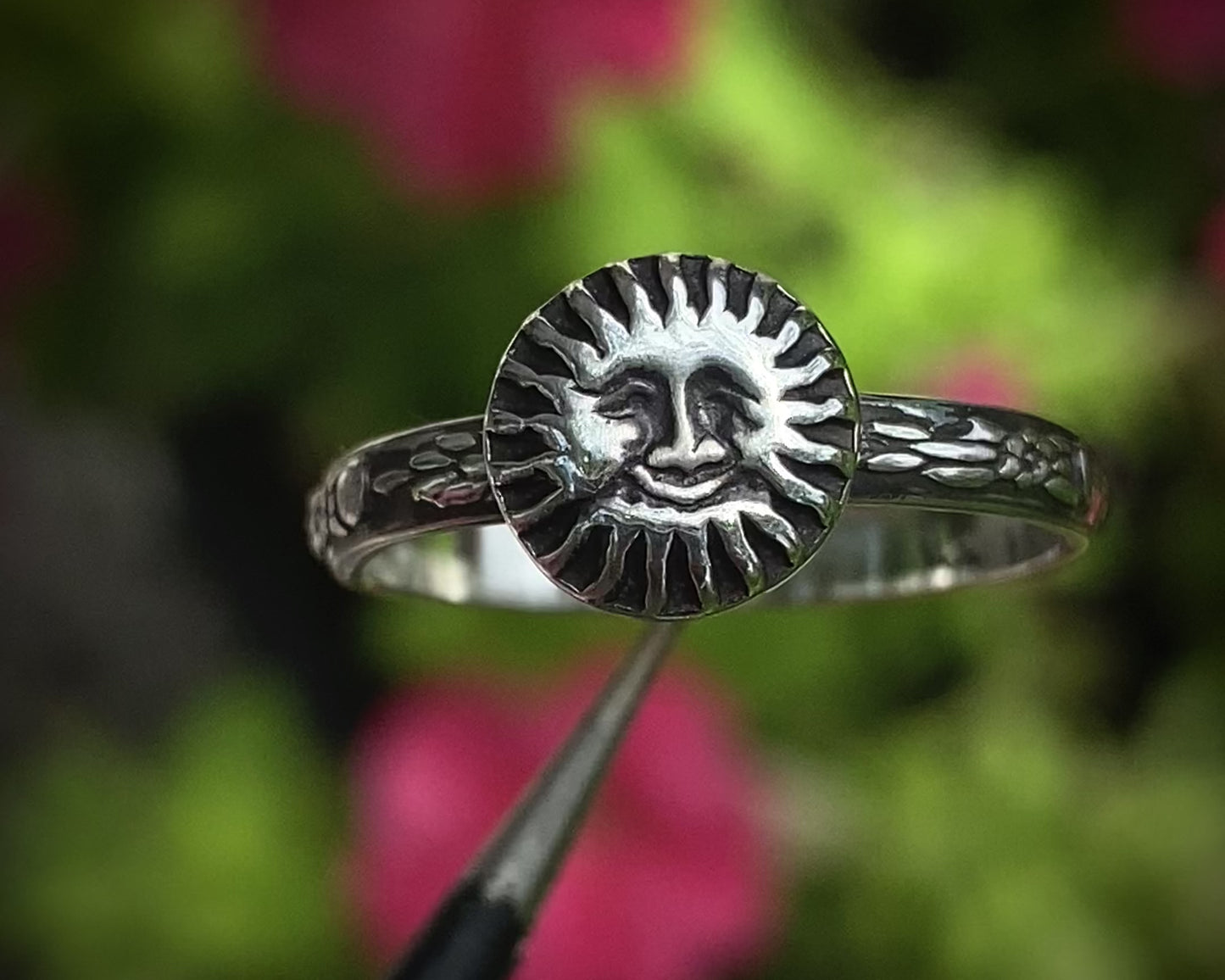 Sterling Smiling Sun Ring