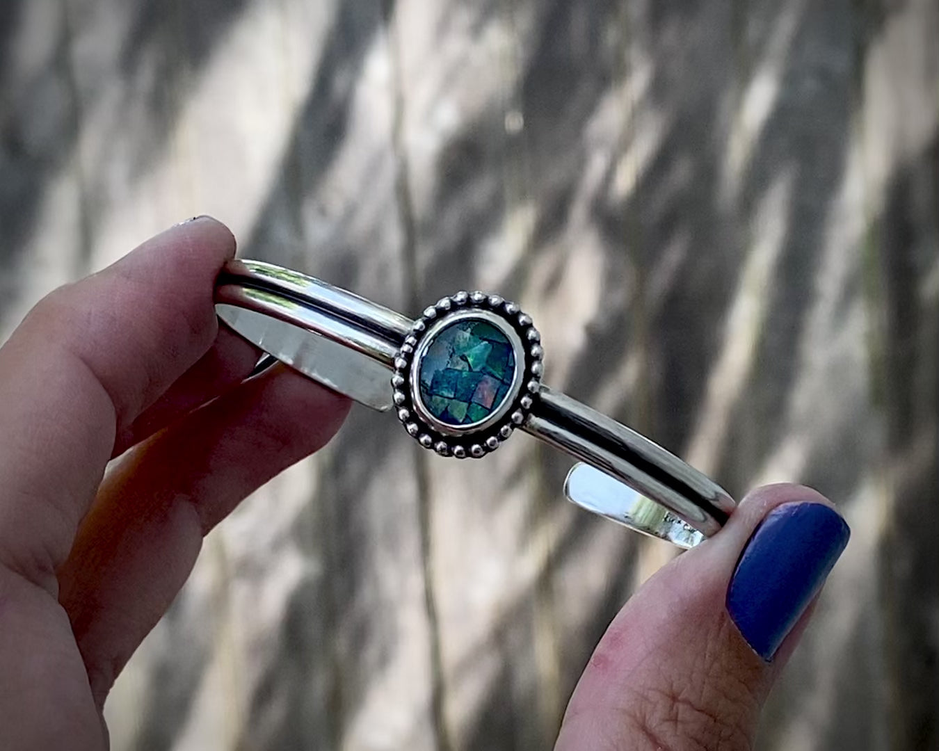 Sterling Mosaic Opal Bracelet