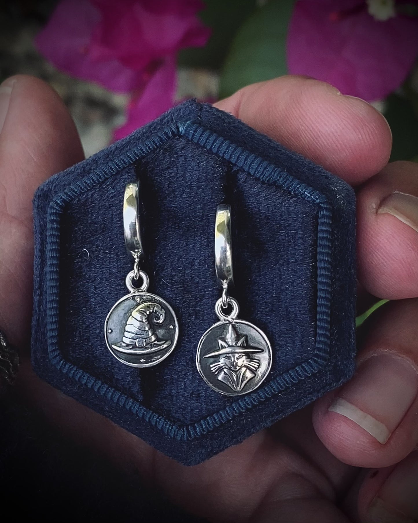 Sterling Witchy Huggie Earrings