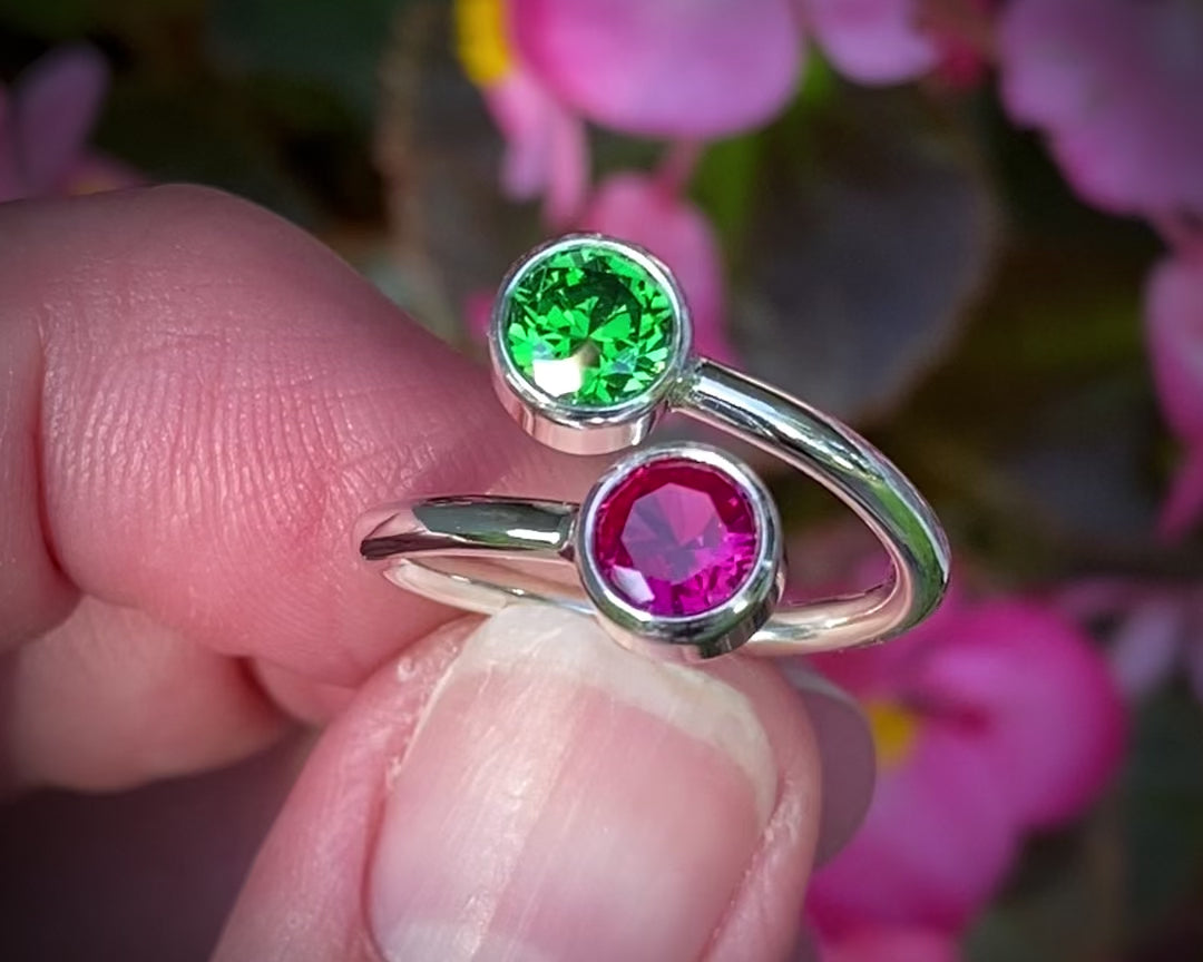 Dual Birthstone Ring (6mm)