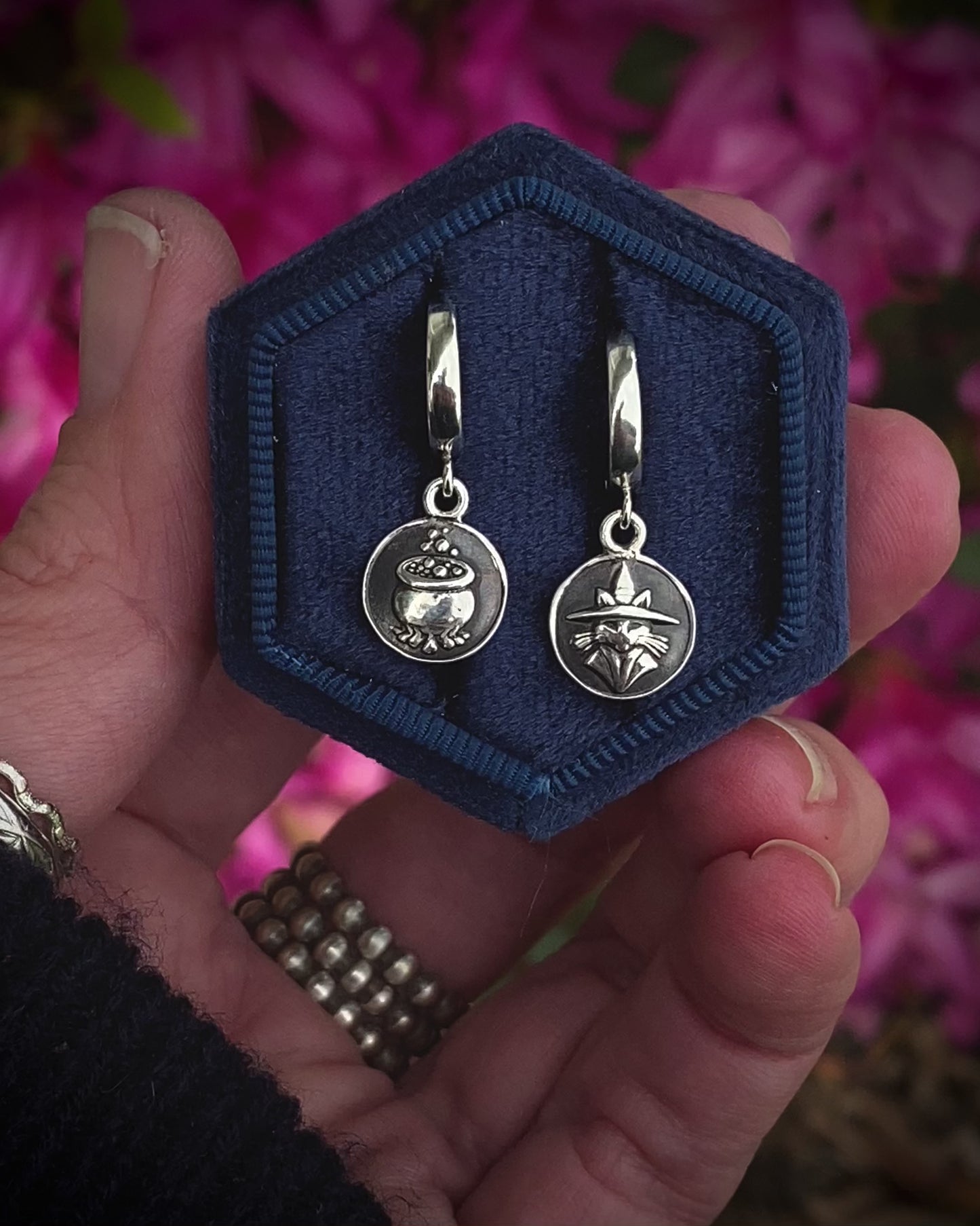 Sterling Witchy Huggie Earrings