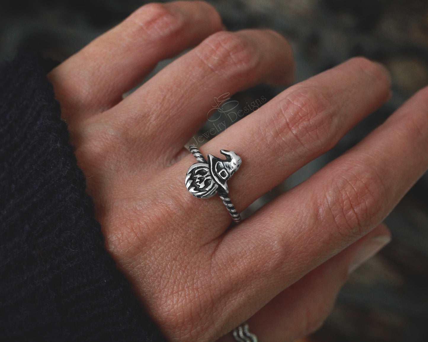 Sterling Pumpkin Witch Ring - LE Jewelry Designs