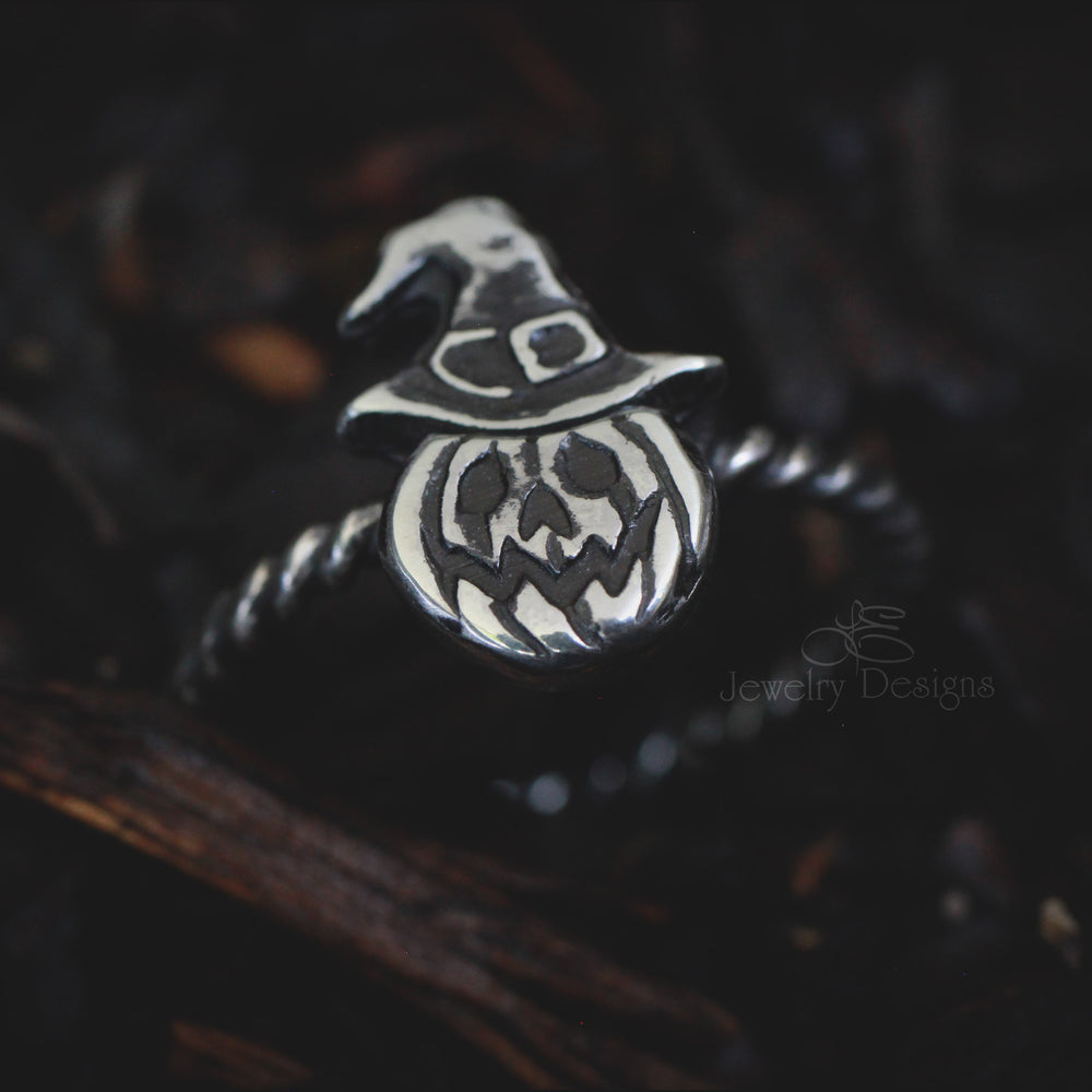 Sterling Pumpkin Witch Ring - LE Jewelry Designs