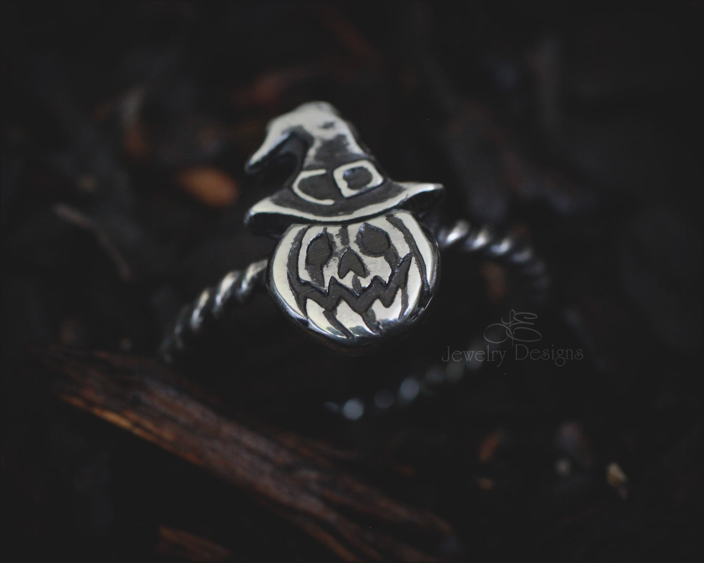 Sterling Pumpkin Witch Ring - LE Jewelry Designs