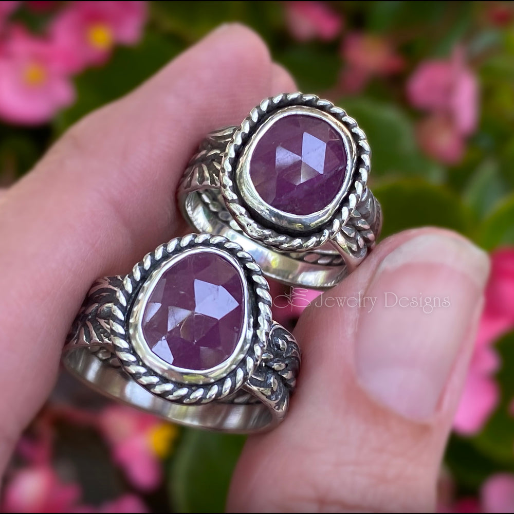 
                  
                    Pink Rose Cut Sapphire Ring - LE Jewelry Designs
                  
                