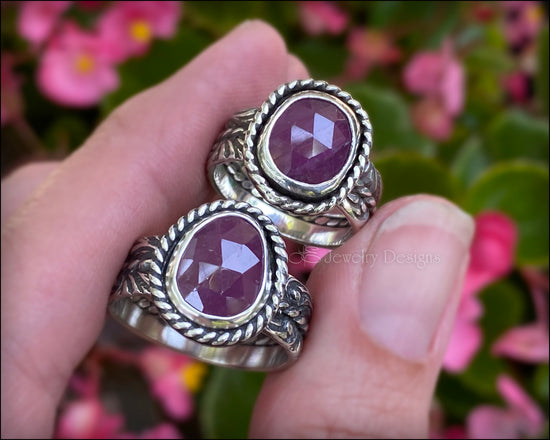 Pink Rose Cut Sapphire Ring - LE Jewelry Designs