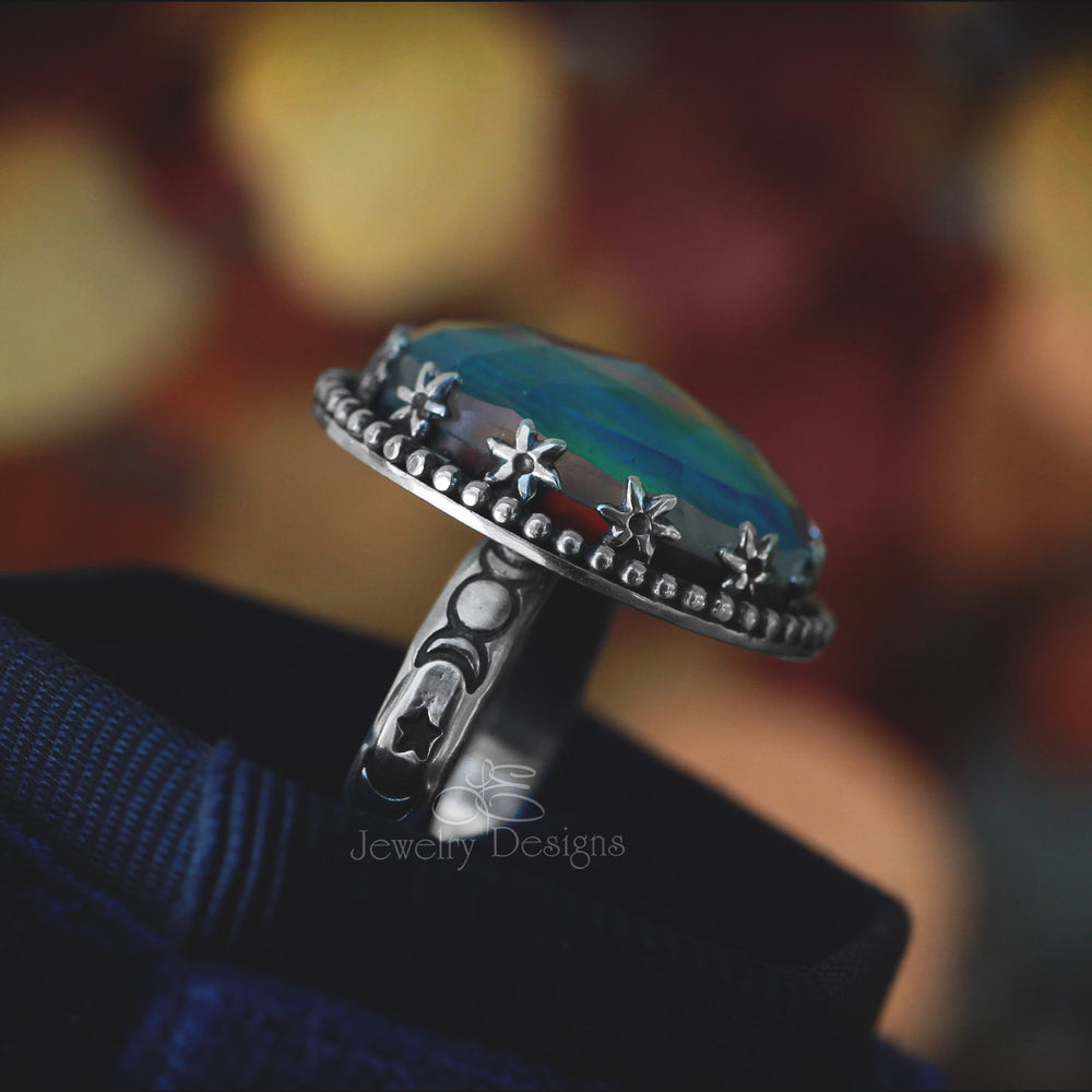 
                  
                    Size 9 - Aurora Opal Celestial Statement Ring - LE Jewelry Designs
                  
                