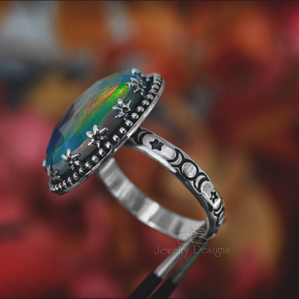 
                  
                    Size 9 - Aurora Opal Celestial Statement Ring - LE Jewelry Designs
                  
                