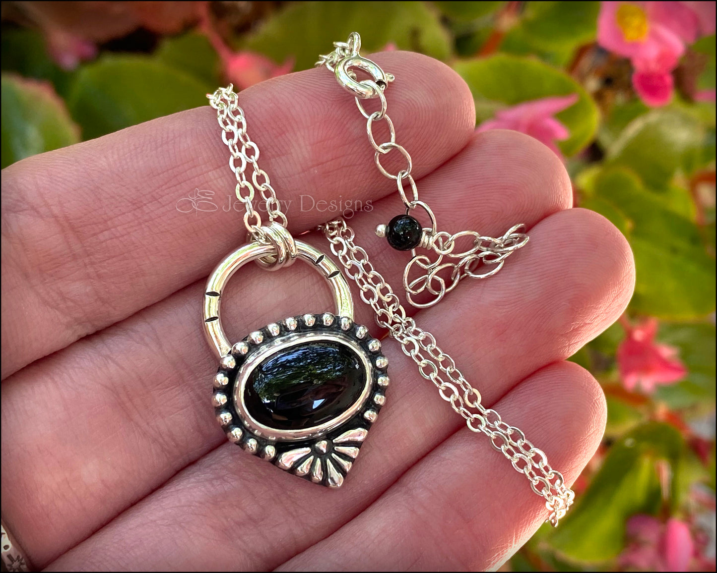 Load image into Gallery viewer, Sterling Black Onyx Necklace - LE Jewelry Designs
