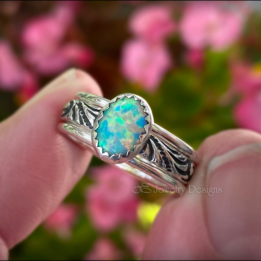 
                  
                    Oval Opal Ring Set - (choose color) - LE Jewelry Designs
                  
                