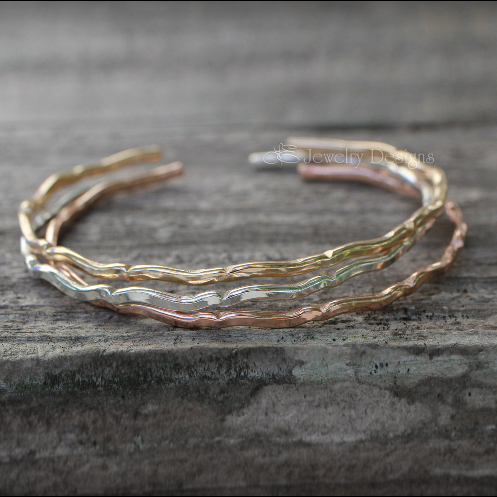 
                  
                    Skinny Wavy Cuff Bracelet - (choose metal) - LE Jewelry Designs
                  
                