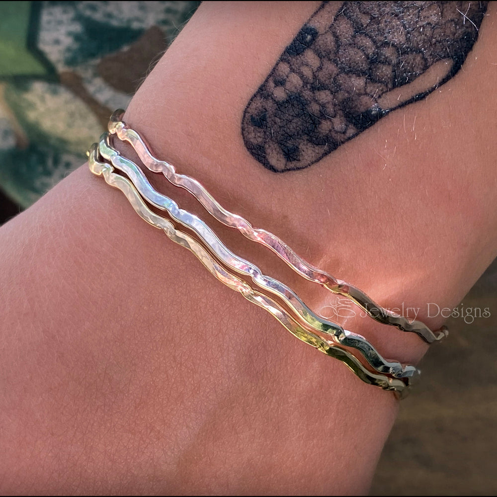 
                  
                    Skinny Wavy Cuff Bracelet - (choose metal) - LE Jewelry Designs
                  
                