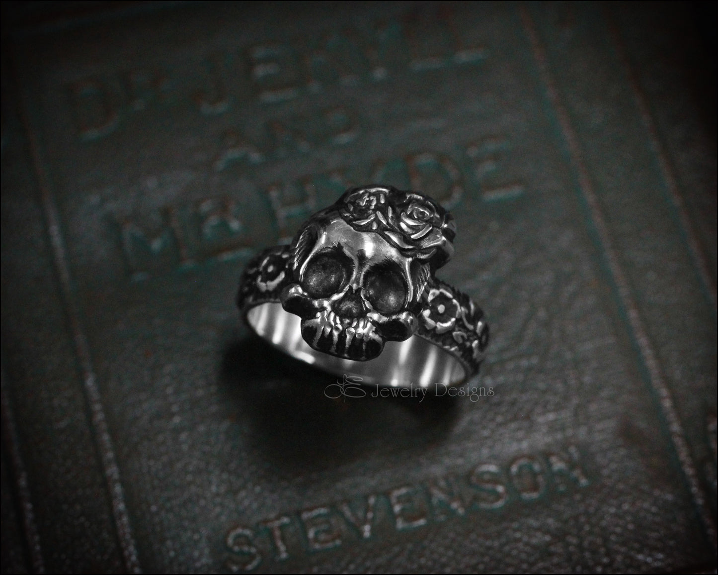 Sterling Skull & Roses Floral Ring - LE Jewelry Designs