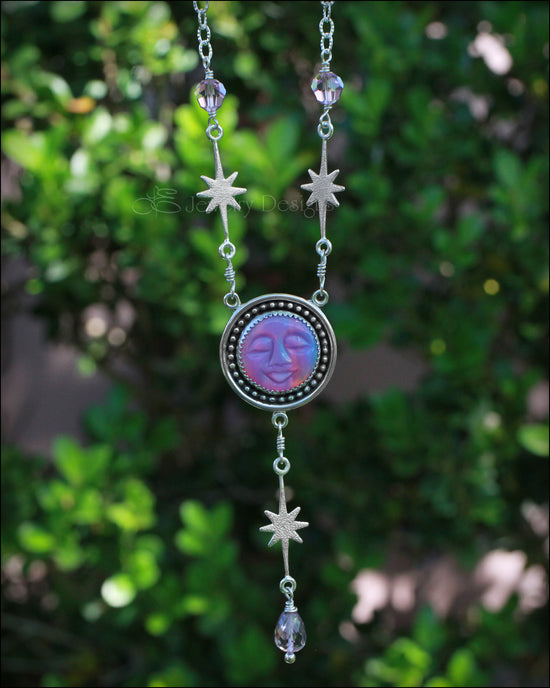 Sterling Sleepy Moon Celestial Lariat - LE Jewelry Designs