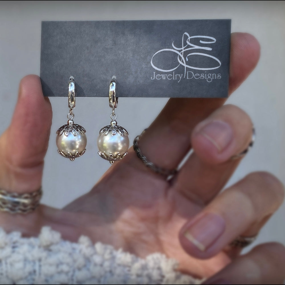 
                  
                    Sterling Snowdrop Pearl Earrings - (choose color) - LE Jewelry Designs
                  
                