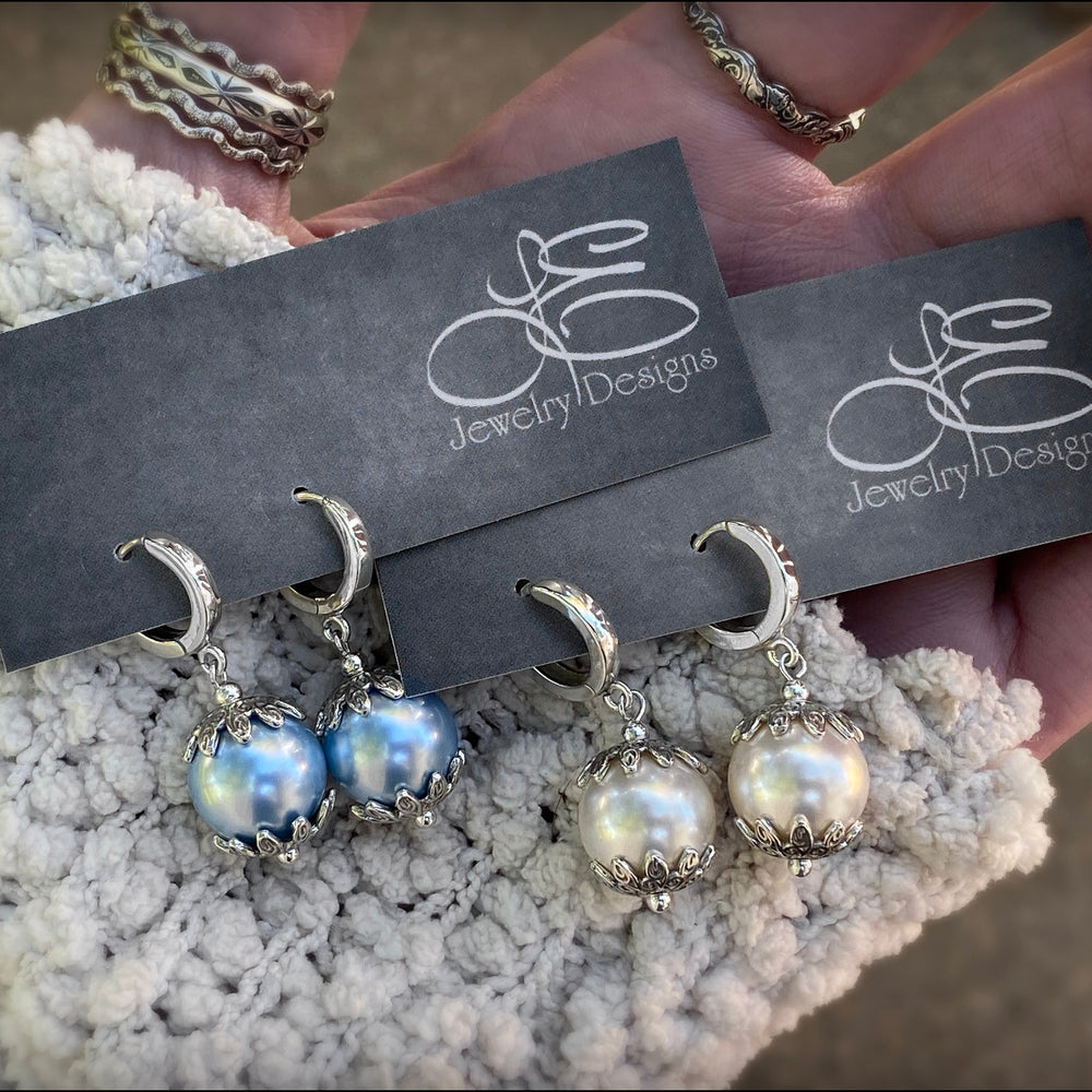 
                  
                    Sterling Snowdrop Pearl Earrings - (choose color) - LE Jewelry Designs
                  
                