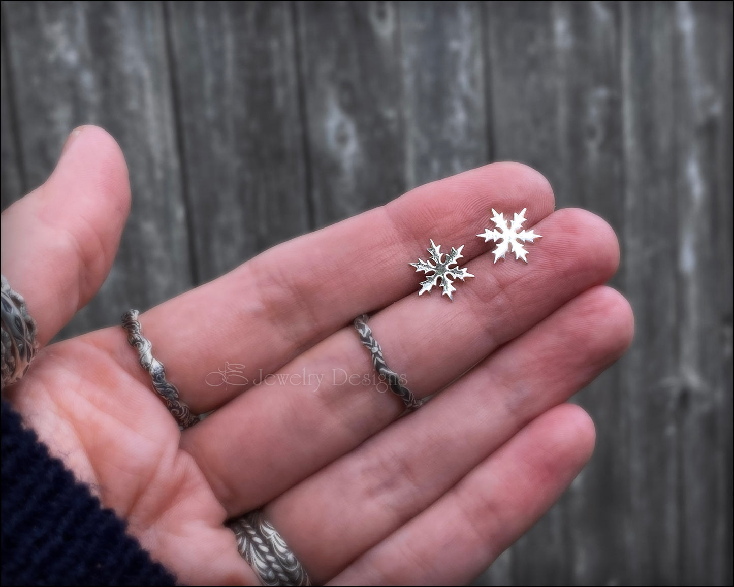 Sterling Snowflake Stud Earrings - LE Jewelry Designs
