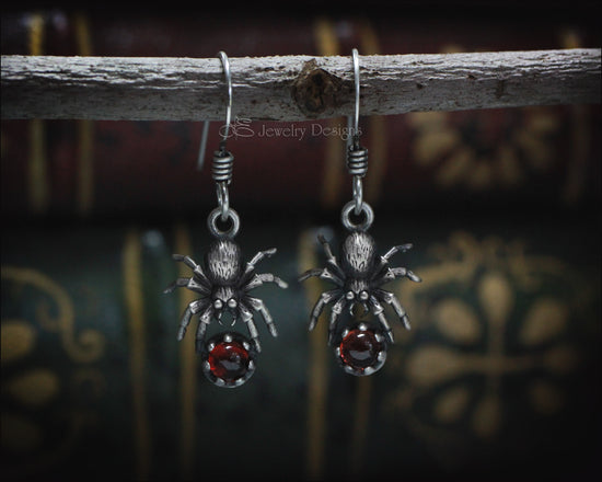 Sterling Gemstone Spider Earrings - LE Jewelry Designs