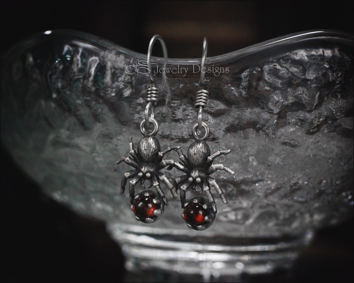 Sterling Gemstone Spider Earrings - LE Jewelry Designs