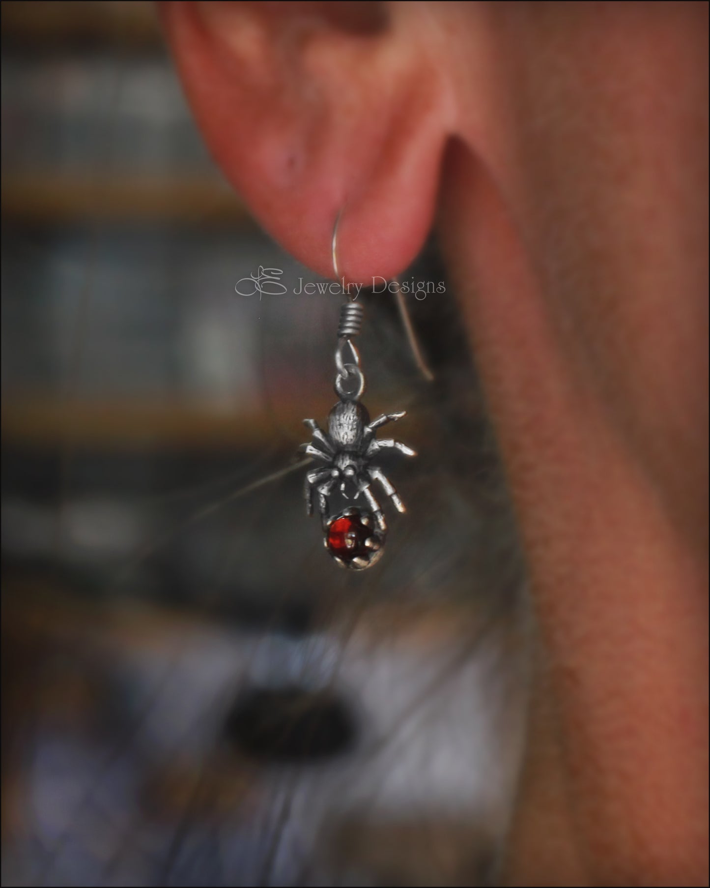 Sterling Gemstone Spider Earrings - LE Jewelry Designs