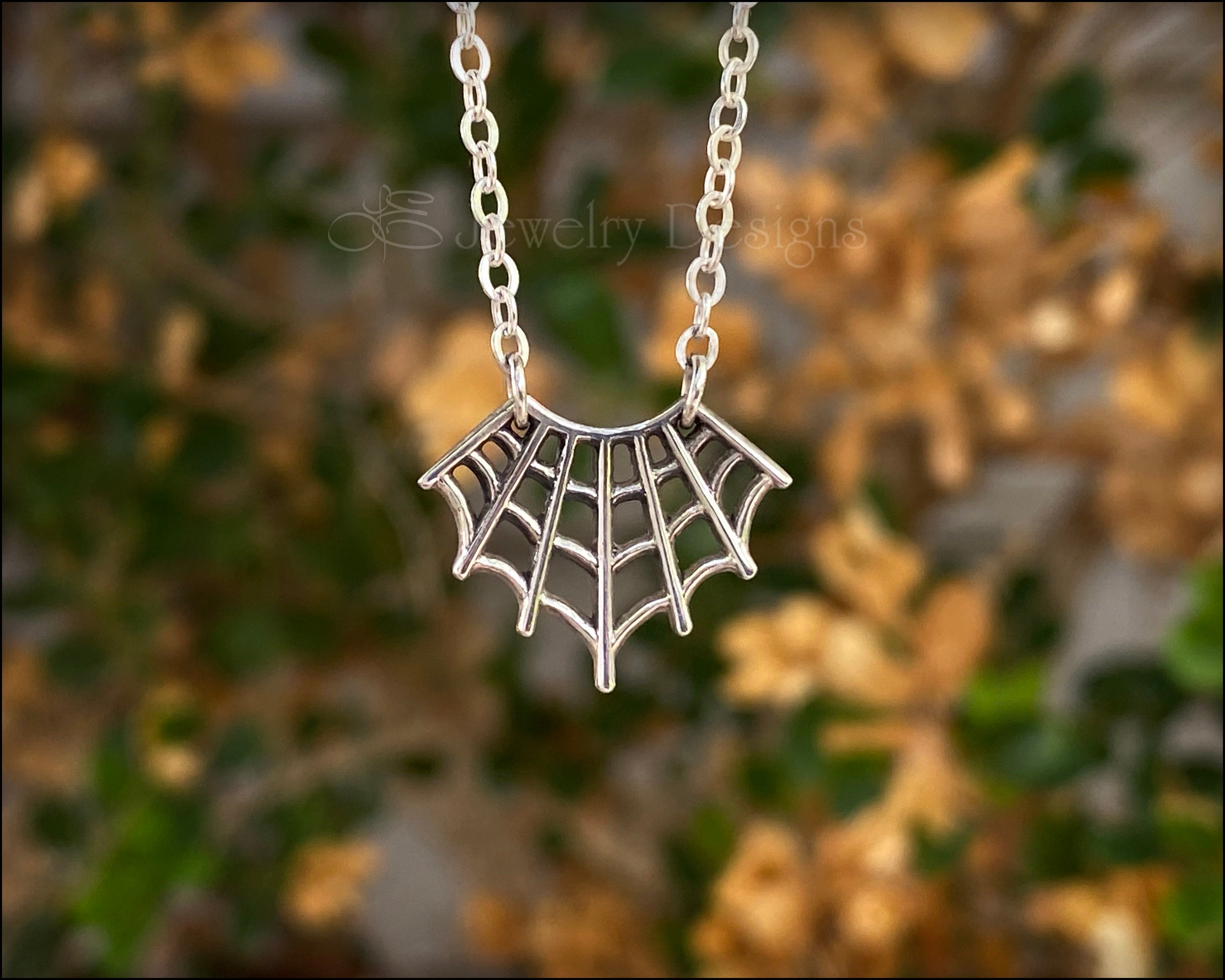 国内で当店のみ CFIERCE - Spiderweb Necklace Sterling Spider Web Necklace – LE Jewelry Designs