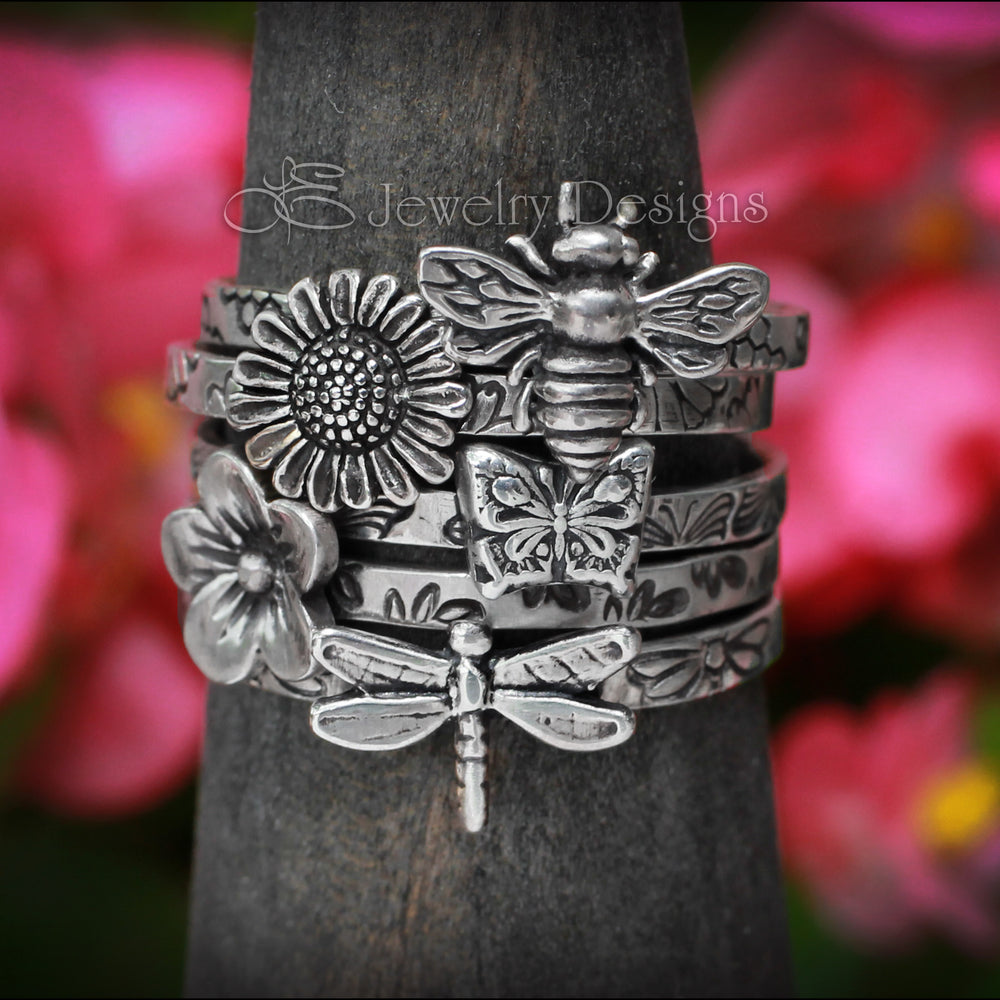 Sterling Spring Themed Rings - LE Jewelry Designs