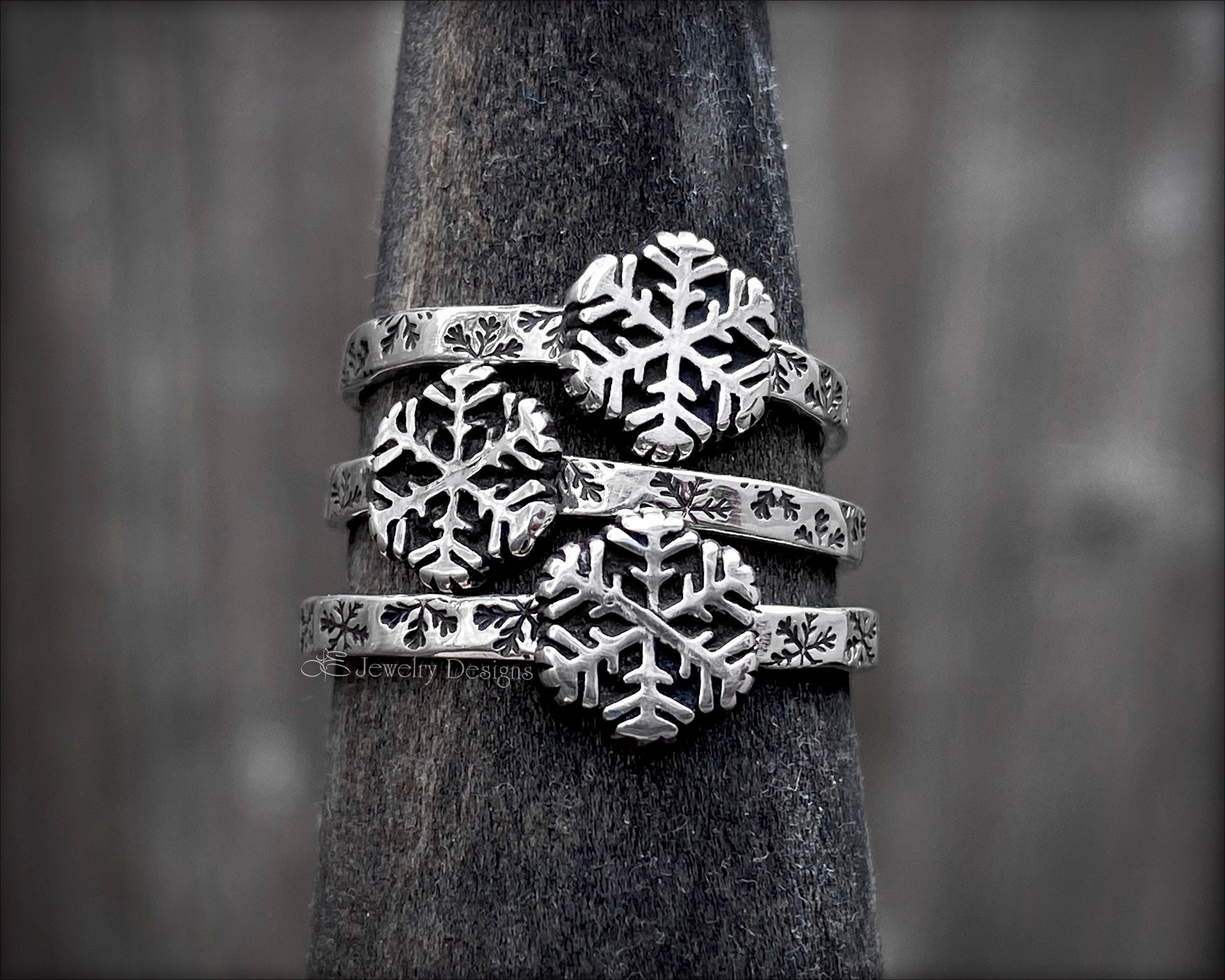 Sterling silver snowflake ring sales