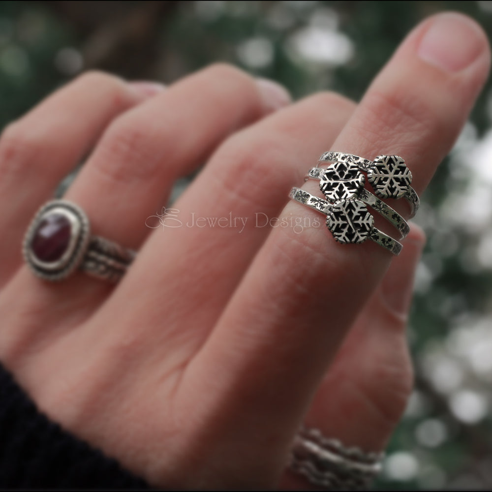 Sterling Silver Snowflake Ring - LE Jewelry Designs