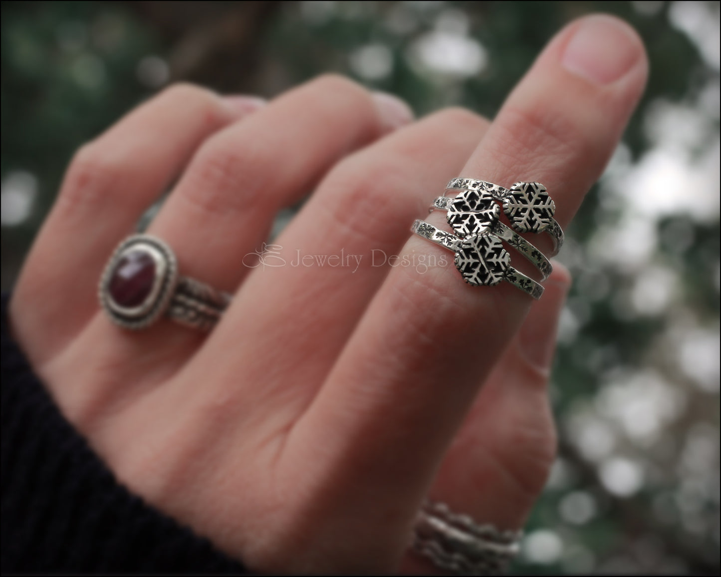 Sterling Silver Snowflake Ring - LE Jewelry Designs