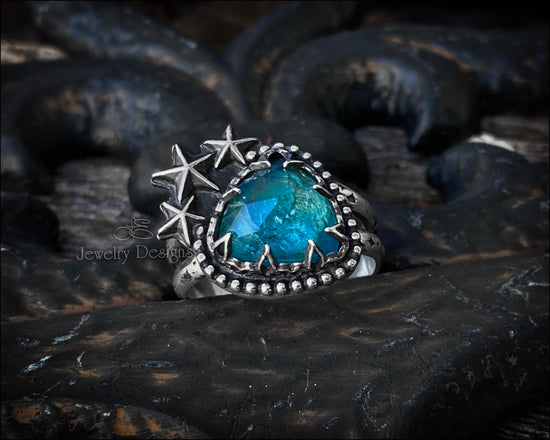 Starry Neon Apatite Celestial Ring