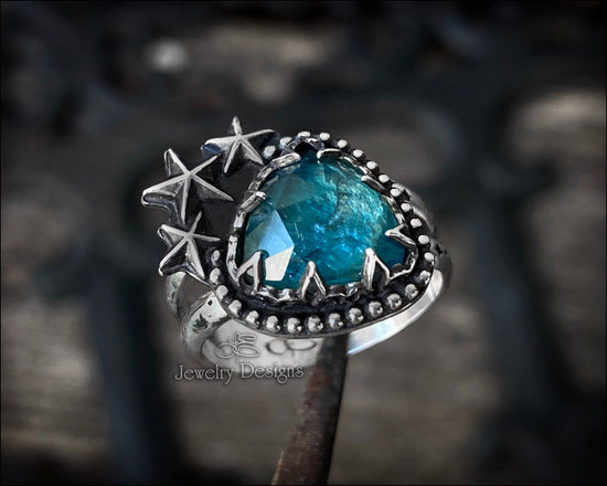 Starry Neon Apatite Celestial Ring