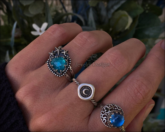 Starry Neon Apatite Celestial Ring