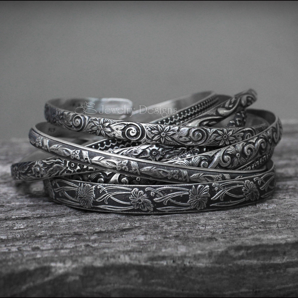 
                  
                    Sterling Silver Pattern Cuff Bracelets - LE Jewelry Designs
                  
                