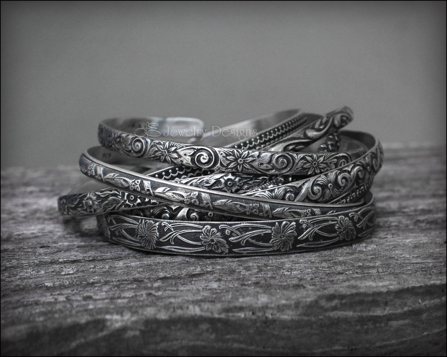 Load image into Gallery viewer, Sterling Silver Pattern Cuff Bracelets - LE Jewelry Designs
