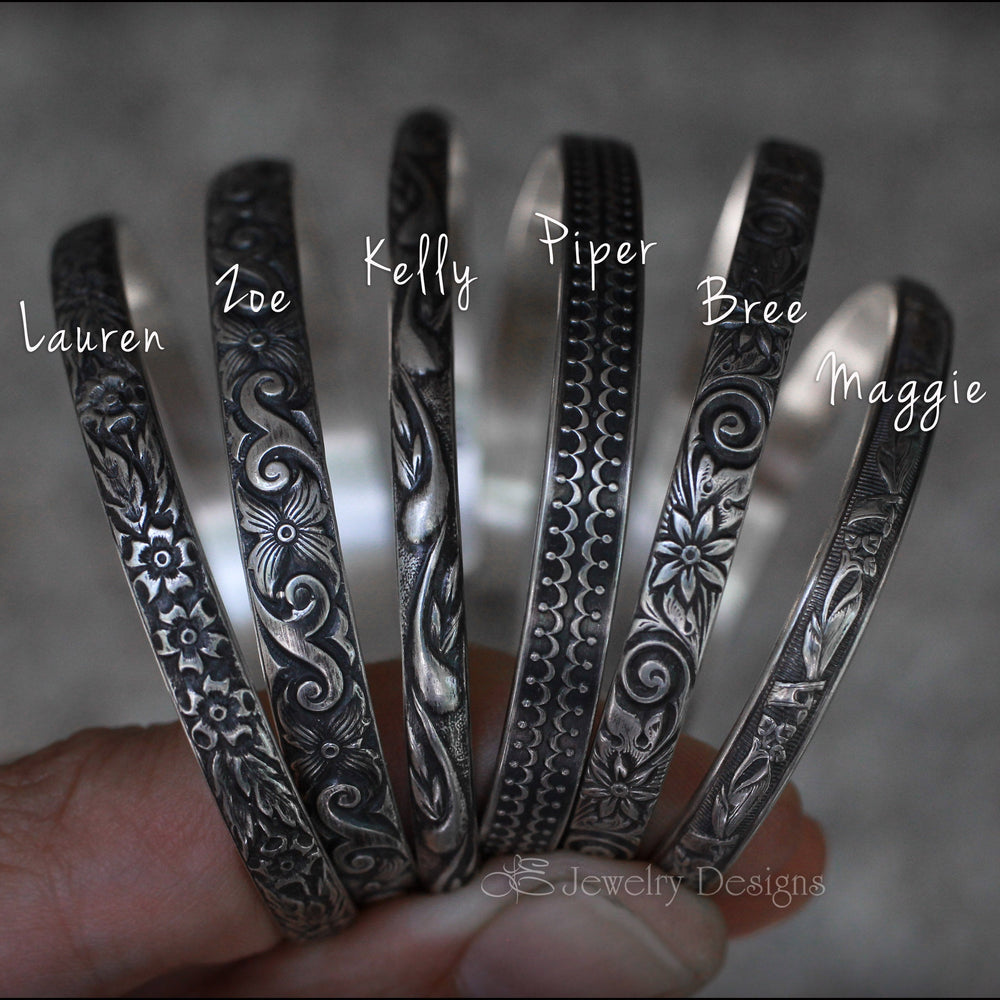 
                  
                    Sterling Silver Pattern Cuff Bracelets - LE Jewelry Designs
                  
                