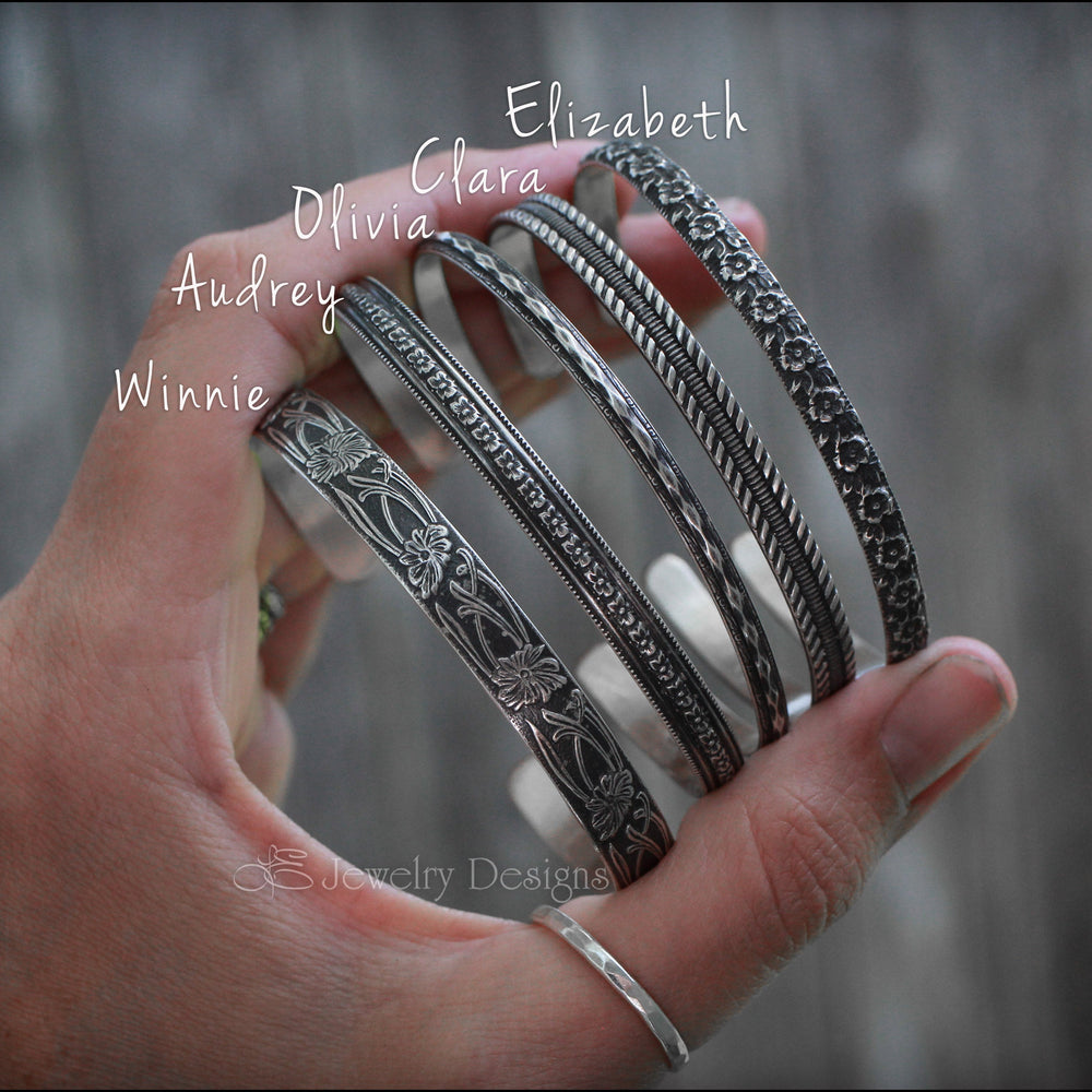 
                  
                    Sterling Silver Pattern Cuff Bracelets - LE Jewelry Designs
                  
                