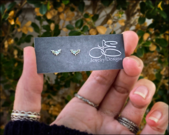 Tiny Plain Bat Stud Earrings - LE Jewelry Designs