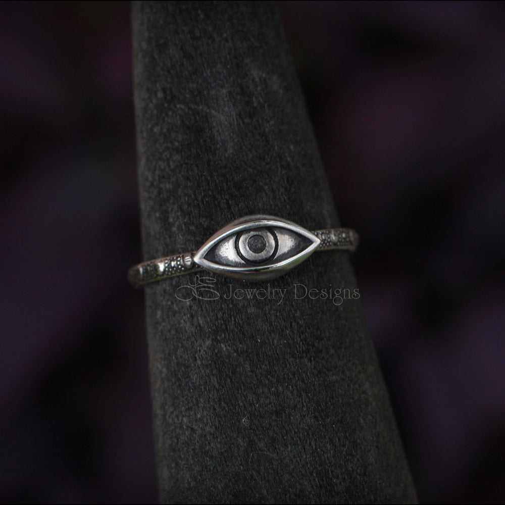 
                  
                    Small Sterling Silver Evil Eye Ring - LE Jewelry Designs
                  
                