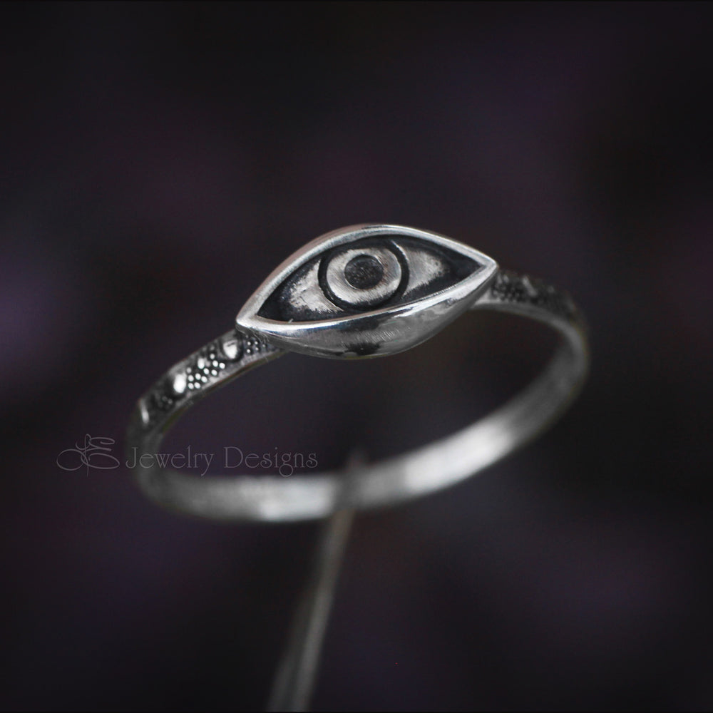 
                  
                    Small Sterling Silver Evil Eye Ring - LE Jewelry Designs
                  
                