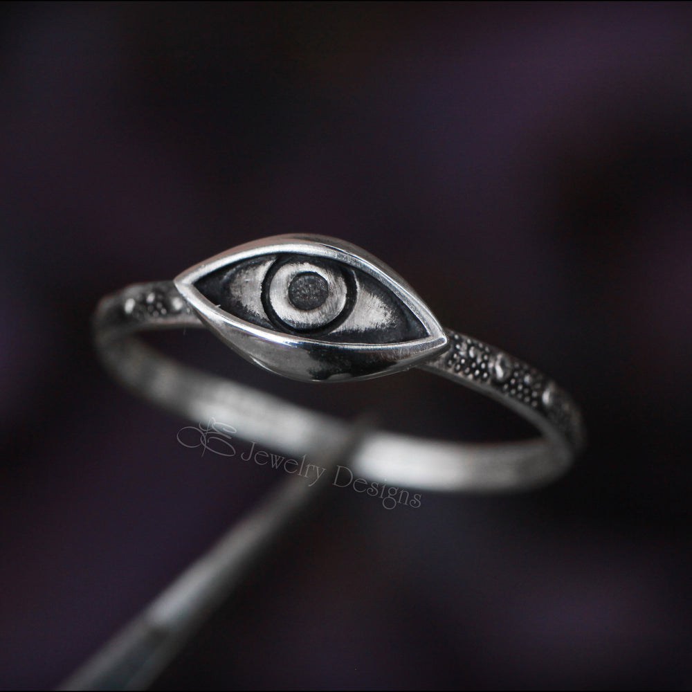 
                  
                    Small Sterling Silver Evil Eye Ring - LE Jewelry Designs
                  
                