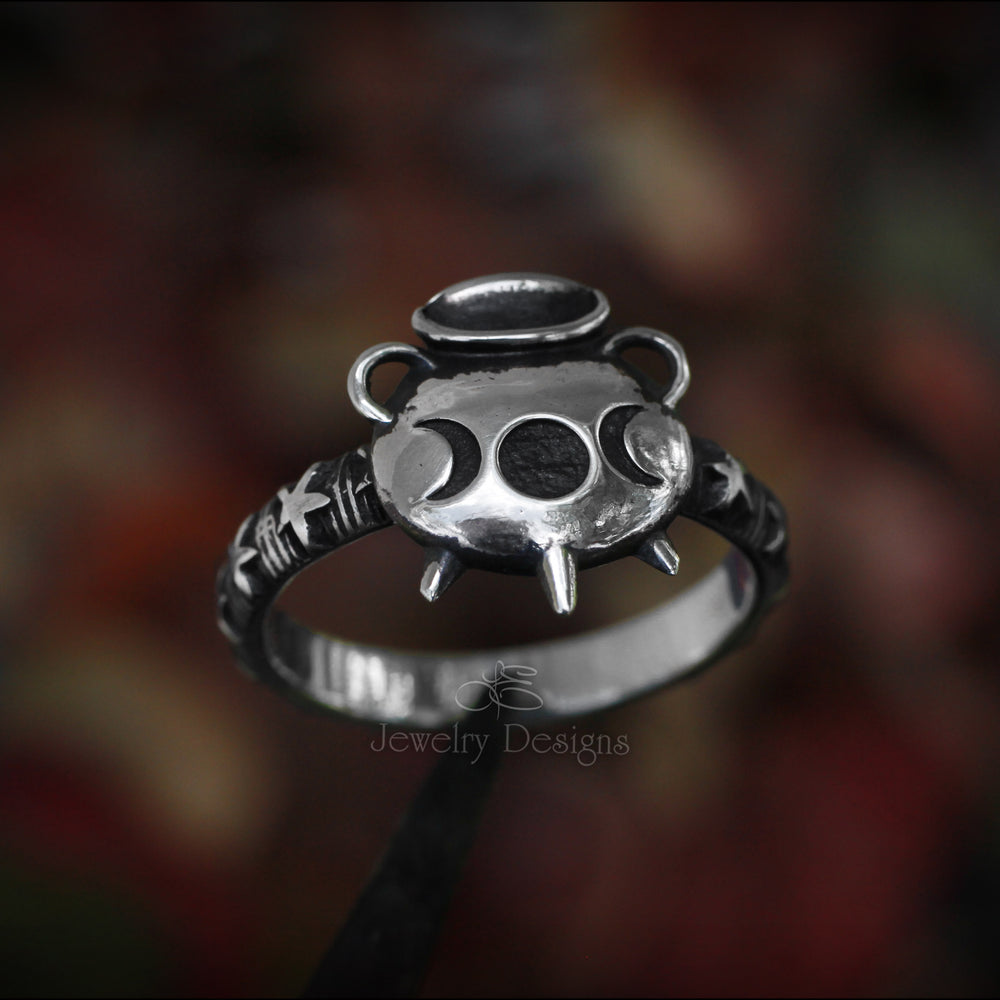 Sterling Witch's Cauldron Ring - LE Jewelry Designs