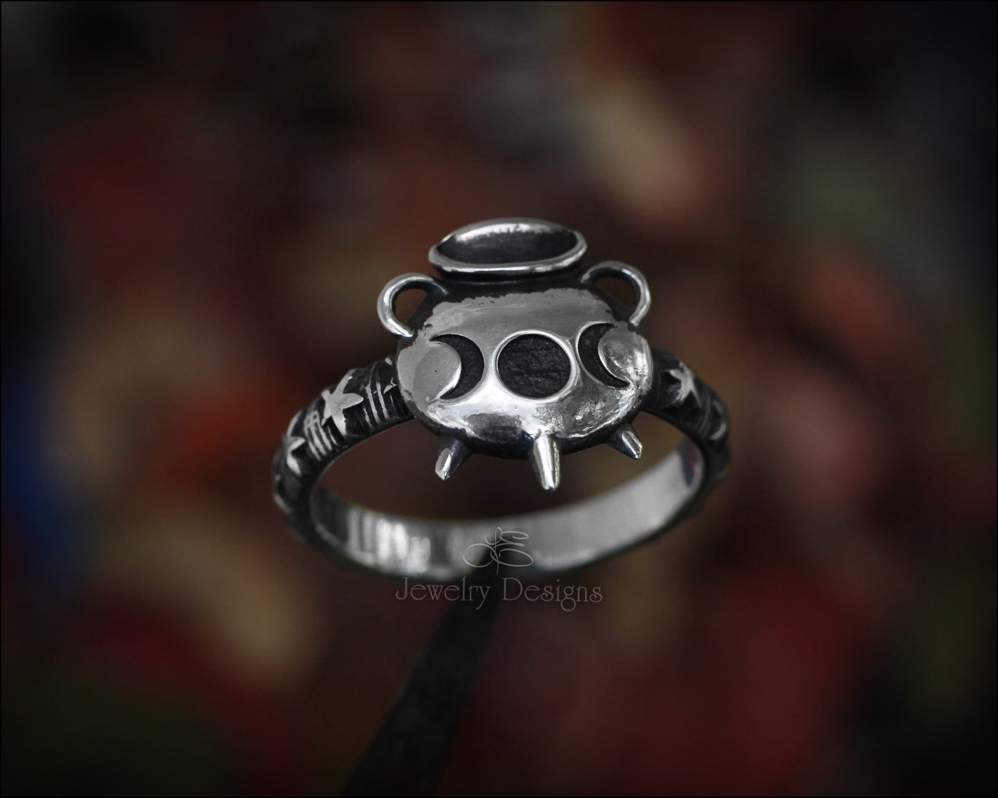 Sterling Witch's Cauldron Ring - LE Jewelry Designs